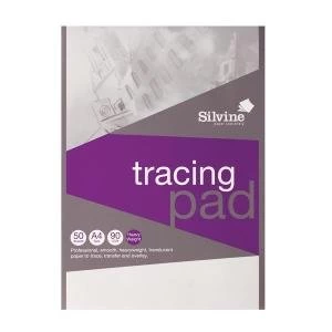 Image of Silvine A4 Professional Tracing Pad Acid Free Paper 90gsm 50 Sheets