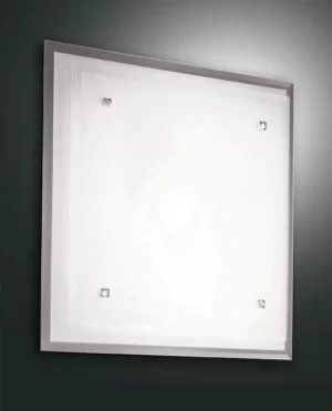 image of Maggie Flush Ceiling Light White Glass, E27