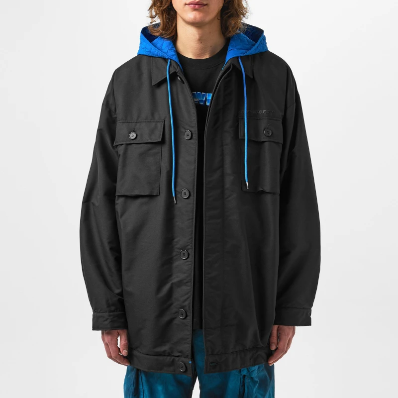 Image of Off White Mens O Hde Shirt Race Zip Hoodie Black male L