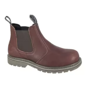 Image of Woodland Mens Tumbled Leather Chelsea Boots (13 UK) (Dark Brown)