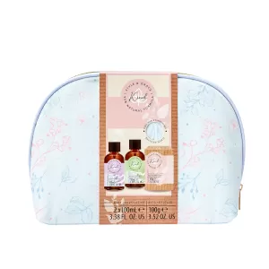 image of Style & Grace Kind Cosmetic Bag Set - 100ml Body Wash, 100ml Body Lotion, 100g Bath Salt, Cosmetic Bag