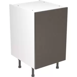 Image of Kitchen Kit Flatpack Slab Kitchen Cabinet Base Unit Super Gloss 500mm in Graphite MFC