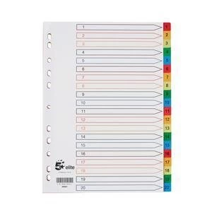 image of 5 Star Elite A4 File Dividers Coloured Tabs Polypropylene