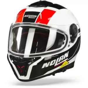 Image of Nolan N80-8 Mandrake N-Com 49 Metal White Black Red S