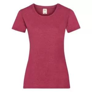 Image of Fruit Of The Loom Ladies/Womens Lady-Fit Valueweight Short Sleeve T-Shirt (Pack Of 5) (XS) (Vintage Heather Red)