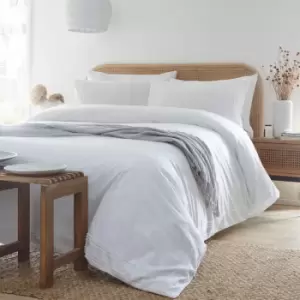 Image of Appletree Loft - Stratford Tufted 100% Cotton Duvet Cover Set, White, Double