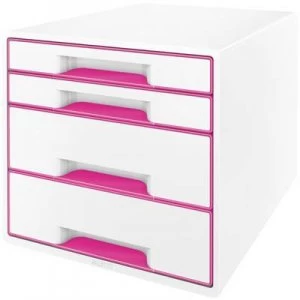 image of Leitz WOW Cube 5213 5213-20-23 Desk drawer box White 4 x A4 No. of drawers: 4