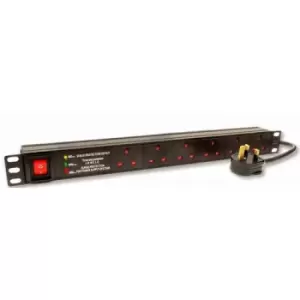 Image of Dynamode PDU-6WS-H-SP-1U power distribution unit (PDU) Black 6 AC outlet(s)