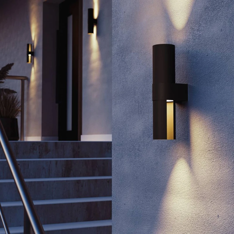 Image of Eglo MONTELAURO Outdoor LED Wall Light, Tri-Colour CCT, IP65, Black Unisex