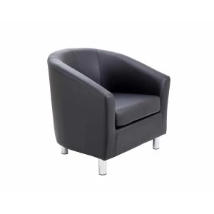 image of TC Office Lux Tub Armchair with Metal Feet, Black