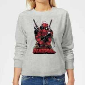 Image of Marvel Deadpool Ready For Action Womens Sweatshirt - Grey - L