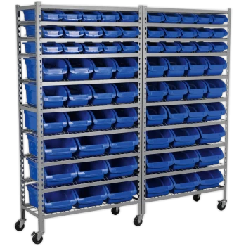 Image of Sealey 72 Piece Mobile Bin Storage Rack