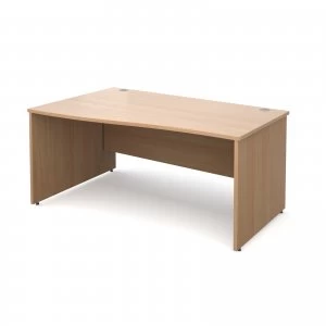 Image of Maestro 25 PL Left Hand Wave Desk 1600mm - Beech Panel Leg Design