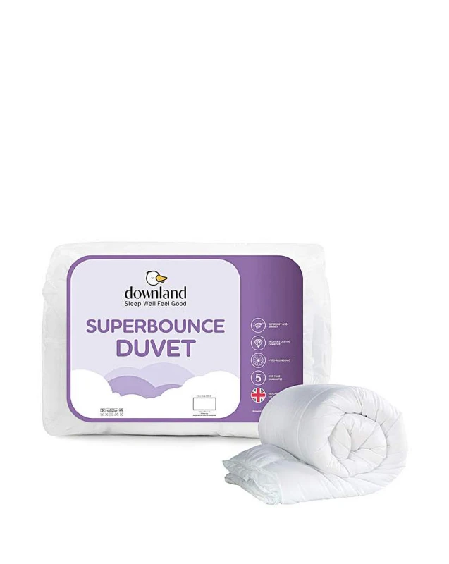 Image of Downland Downland Superbounce 13.5 Tog Duvet - White King Unisex