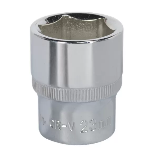 image of Genuine SEALEY SP1223 WallDrive&#174; Socket 23mm 1/2Sq Drive Fully Polished