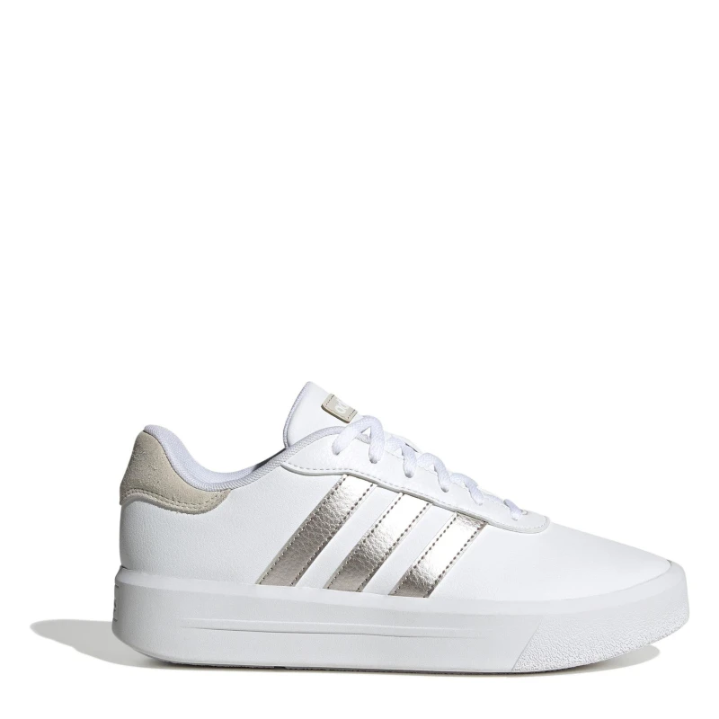 Image of Adidas adidas Court Platform Trainers White/Metallic Female 8 AD89105