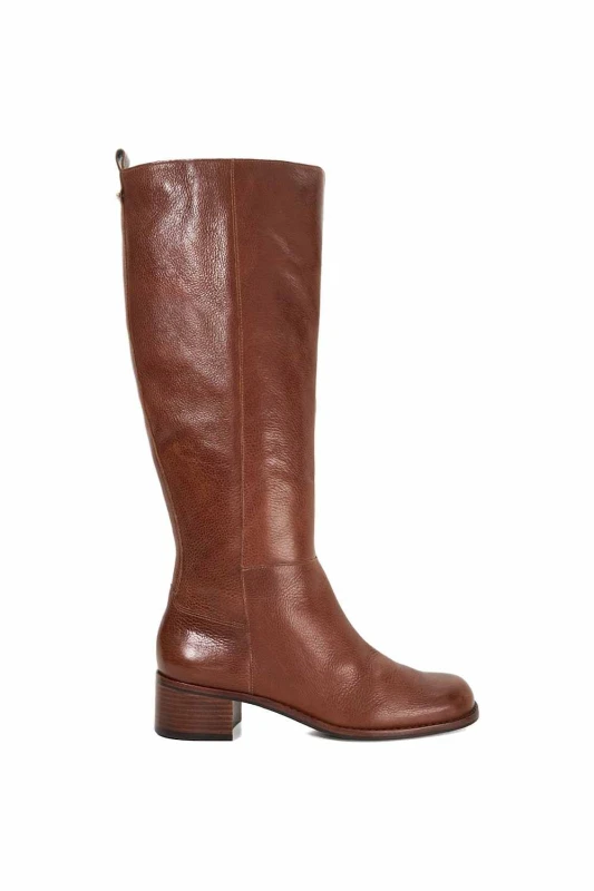 Image of Dune London Womens 'Turner' Leather Knee High Boots in Tan Size: 4 Tan Female 4