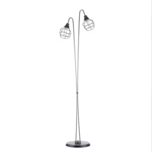 image of Grid Industrial Multi Arm Floor Lamp, E27