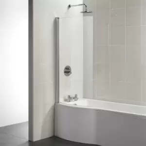 Image of Ideal Standard - Tempo Arc Curved Hinged Bath Screen 1400mm h x 820mm w - 5mm Glass