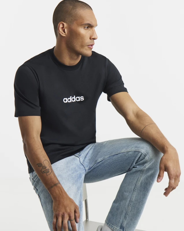 Image of Adidas adidas Linear T-Shirt Black - adidas - Size: 2XL(48/52) Black Male 2XL(48/52) DS14705