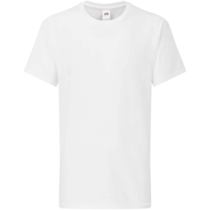 Image of Fruit Of The Loom Iconic 195 boys's Children's T shirt in White