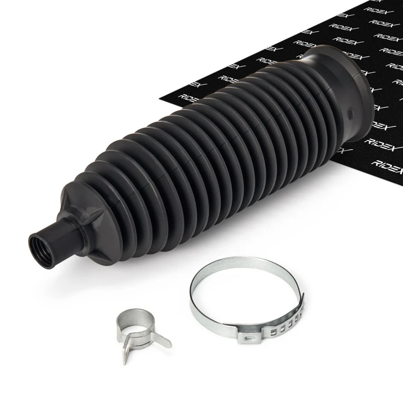Image of RIDEX 191B0005 Steering Rack Boot Front axle both sides, Thermoplast Thermoplast Bellow,steering (191)
