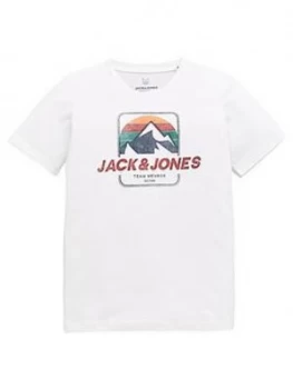 image of Jack & Jones Junior Boys Mountain Short Sleeve T-Shirt - Cloud Dancer