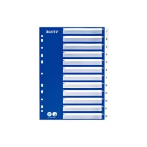 Image of Polypropylene 1 to 12 Dividers A4 - White - Outer Carton of 15