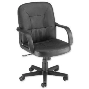 image of Trexus Rutland Managers Armchair Basic Back H520mm W480xD460xH440 560mm Leather Ref 10312 02F