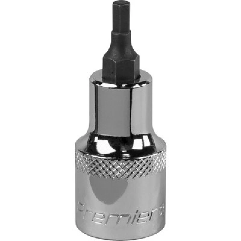 Image of Loops 4mm Forged Hex Socket Bit - 1/2" Square Drive - Chrome Vanadium Wrench Socket Multi