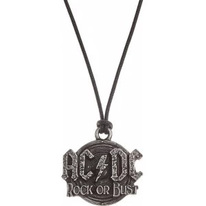 image of ACDC Alchemy Rocks Rock Or Bust Pewter Pendant Silver