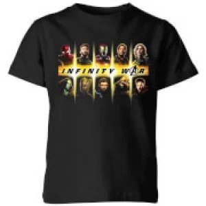 image of Avengers Team Lineup Kids T-Shirt - Black - 11-12 Years