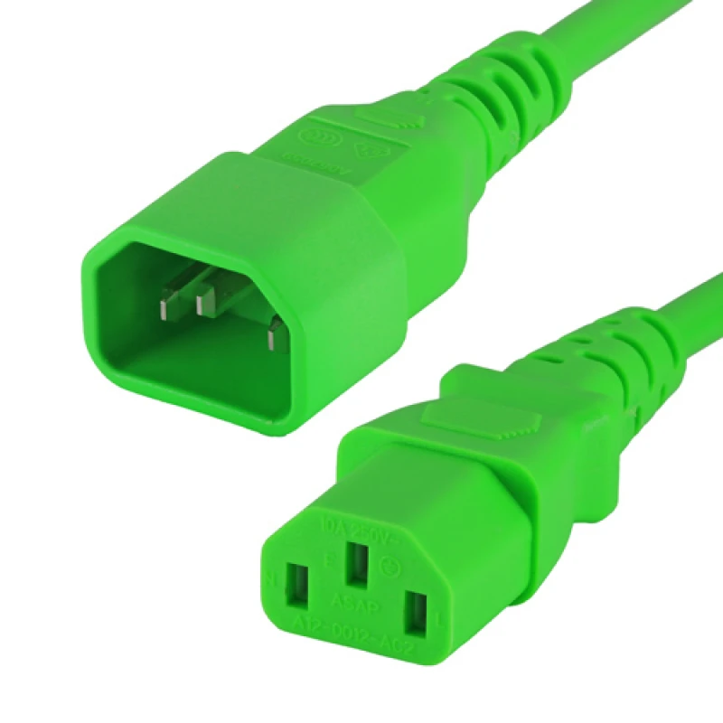Image of Cablenet 0.3m IEC C14 - IEC C13 Green PVC 0.75mm Power Leads
