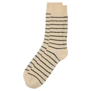 Image of Barbour Mens Texture Striped Socks Ecru Large