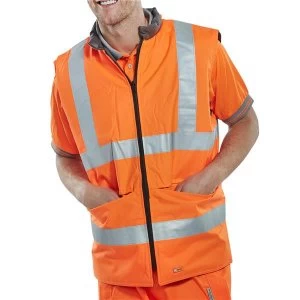 image of BSeen Reversible High Vis Bodywarmer 3XL OrangeGrey Ref BWENGORXXXL Up