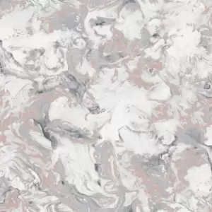 image of Muriva - Elixir Marble Rose Gold Wallpaper 166502 - Feature Metallic Marble Effect