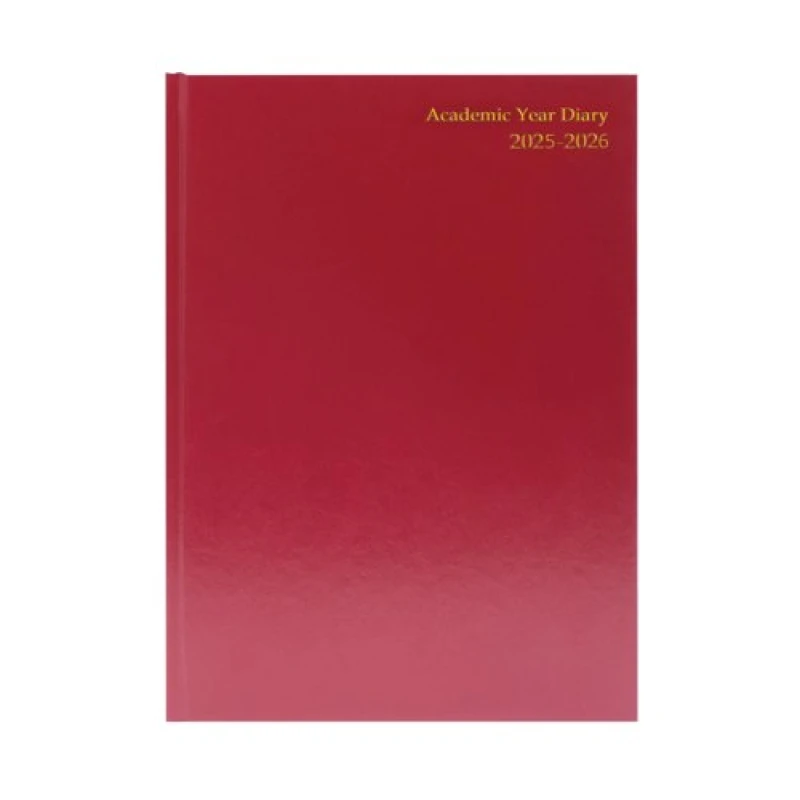 Image of 5 Star Academic Diary Week To View A4 Burgundy 2025-2026 KF3A4ABG25