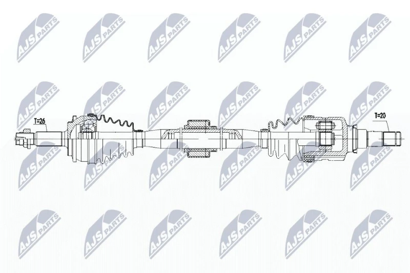 Image of NTY NPW-TY-085 Drive shaft Front Axle Right Drive Shaft (13)