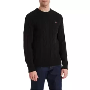 image of Paul Smith Zebra Cable Knit Jumper - Black