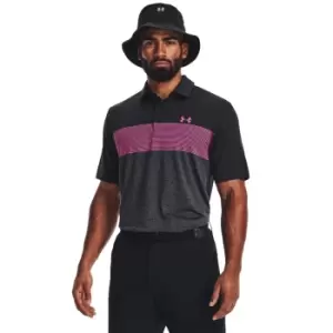 image of Under Armour Mens Playoff 3.0 Stripe Polo Black/Jet Gray L