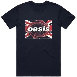 Image of Oasis - Union Jack Unisex Large T-Shirt - Blue