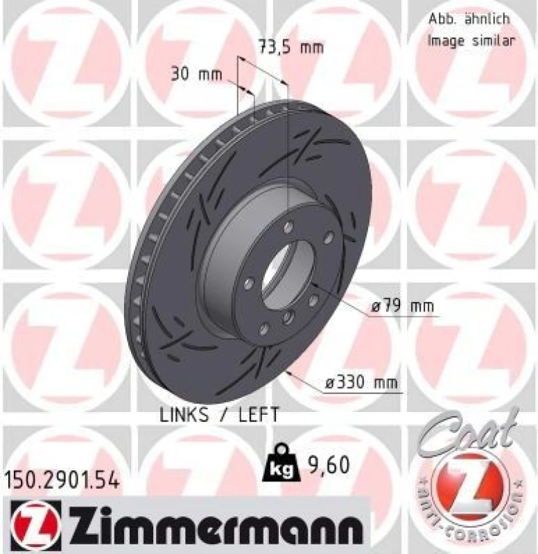 Image of ZIMMERMANN Brake disc ZIMMERMANN 150.2901.54