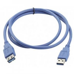 Image of Manhattan USB 3.0 Cable extension [1x USB 3.2 1st Gen connector A (USB 3.0) - 1x USB 3.2 1st Gen port A (USB 3.0)] 2m Blue gold plated connectors,