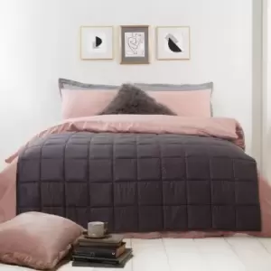 Image of Highams 100% Cotton Weighted Blanket Charcoal