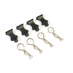 Image of Fastrax Pro Aluminium Easypull Tabs & Bodyclips (4Pc) - Black