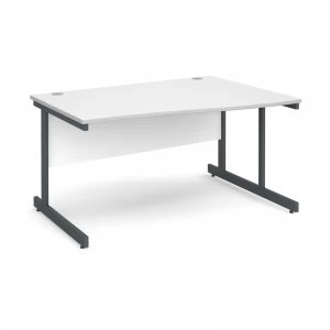 image of Contract 25 Right Hand Wave Desk 1400mm - Graphite Cantilever Frame w