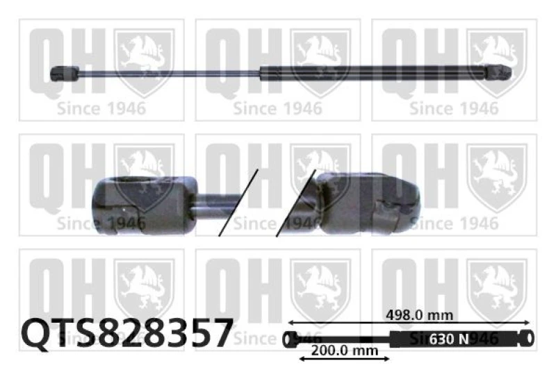 Image of QUINTON HAZELL Tailgate strut QUINTON HAZELL QTS828357