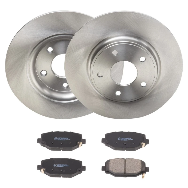 Image of RIDEX 3405B1841 Brake disc and pads set Rear Axle, Brake Disc Type: Solid, with acoustic wear warning Brake Set,disc brakes (3405)