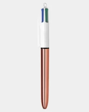 Image of Bic 4 Colour 1mm Tip Pen Barrel Rose Gold PK12