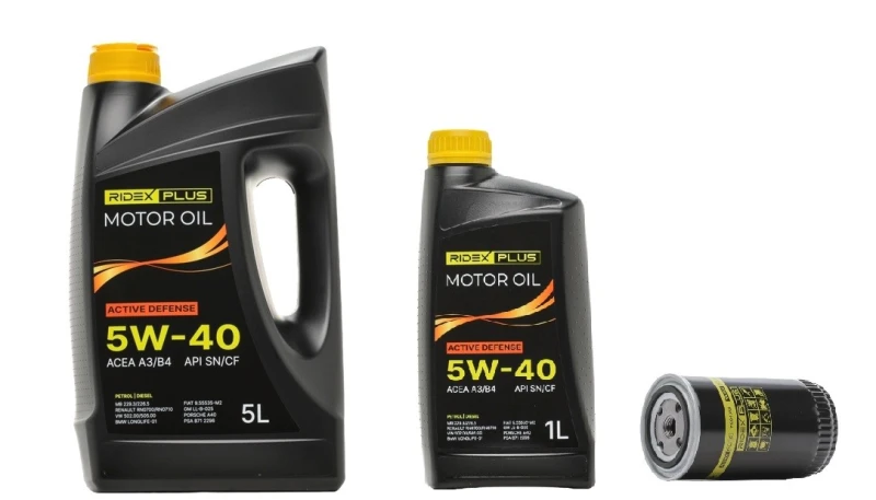 Image of RIDEX PLUS 100908O0059P Oil change kit (oil filter + engine oil) Oil change kit (oil filter + engine oil) (100908)